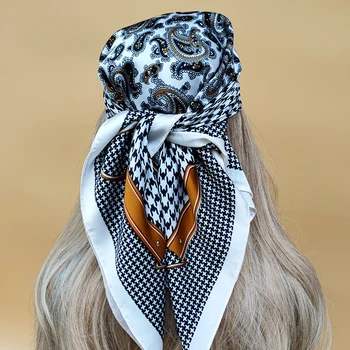 Luksusa Dizaina Pludmales Zīda Hijab Tautas 70X70CM Laukumā Lakatu 2023 Jaunu Stilu Sauļošanās Kerchief Sieviešu Četri Gadalaiki Šalles
