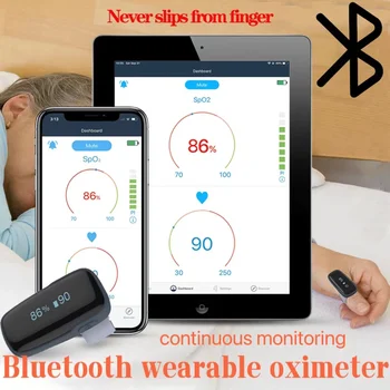 Bluetooth sirdsdarbība pulsa oksimetru, valkājamas nepārtrauktā monitoringa oximeter datu glabāšanai, miega apnojas signalizācijas oximeter monitors