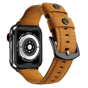 Crazy Horse Siksnu Apple Skatīties Joslas 45mm 49mm 44mm 41mm Īstas ādas aproce watchband iwatch sērija 8 7 6 SE 5 4 3 Ultra