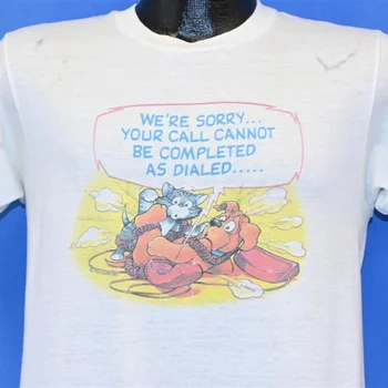 80.gados Pet Operatori Smieklīgi Tālrunis Kaķis, Suns t krekls Vidēja