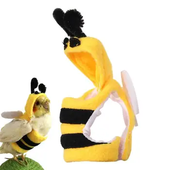 Putnu Drēbes, izturīgs polyster samta izgatavots Bišu Formas pelēkā vārna stilīgs, Mīksts, Ādai Draudzīgi Putnu Uzvalks Pet Mazo Dzīvnieku Apģērbs