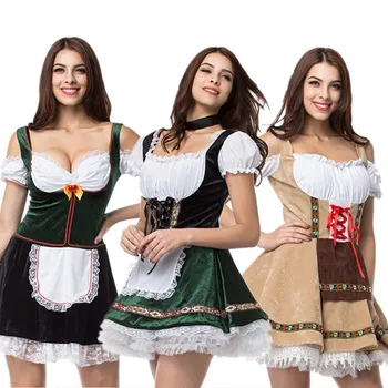 Vācijas Alus Meitene, Top Kleita, Kostīms Samta Bavārijas Oktoberfest Sievietēm Cosplay Halloween Carnaval Volwassen Kostuums