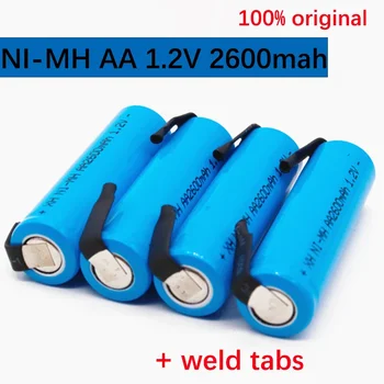 Ni-Mh 1,2 V AA Uzlādējamo bateriju 2600Mah mobilo zils korpuss ar metināšanas cilnes piemērots elektriskie skuvekļi, bārdas naži,zobu suka