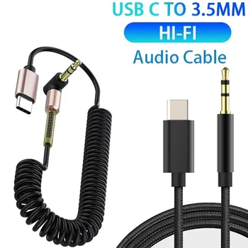 USB Type C līdz 3,5 mm Audio Kabeli Audio Aux Kabelis Samsung S20 S10 Auto Austiņu Skaļruņu Vadu Līnijas 3.5 Jack Aux USBC Audio Vadu