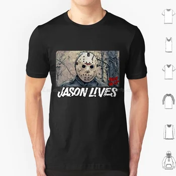 Jason Dzīvi T Krekls, Liela Izmēra 100% Kokvilnas Jason Voorhees Jason Dzīvi Slasher Šausmu Halloween Killer Filmas