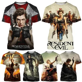 Resident Evil Alice 3D Druka, T-krekls Gadījuma Tshirt Apaļu Kakla Īsām Piedurknēm Top Cosplay Vīriešu Apģērbu Haikyuu T Krekls Vīriešiem